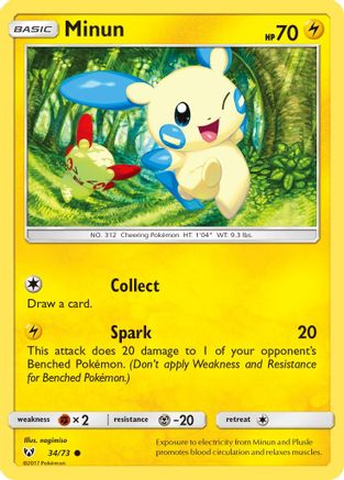 Minun (34) [Shining Legends] - Deck Out Gaming