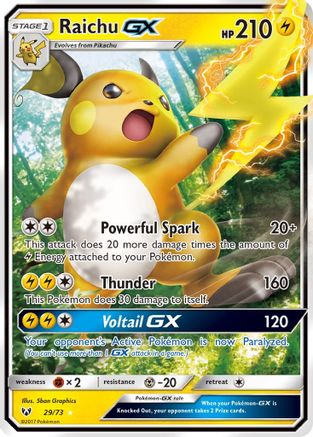Raichu GX (29) [Shining Legends] Holofoil - Deck Out Gaming