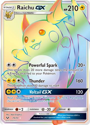 Raichu GX (Secret) (75) [Shining Legends] Holofoil - Deck Out Gaming