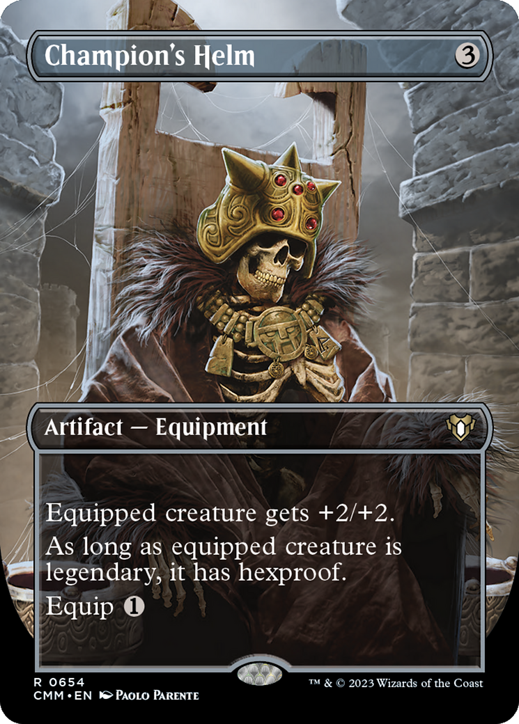 Champion's Helm (Borderless) (654) [Commander Masters] foil - Deck Out Gaming