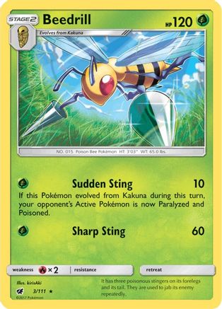 Beedrill (3) [SM - Crimson Invasion] Reverse Holofoil - Deck Out Gaming