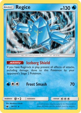 Regice (28) [SM - Crimson Invasion] Reverse Holofoil - Deck Out Gaming