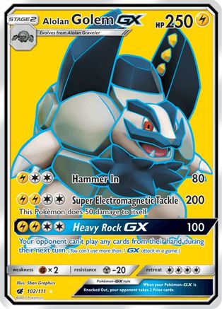 Alolan Golem GX (Full Art) (102) [SM - Crimson Invasion] Holofoil - Deck Out Gaming