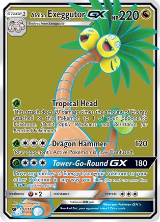 Alolan Exeggutor GX (Full Art) (107) [SM - Crimson Invasion] Holofoil - Deck Out Gaming