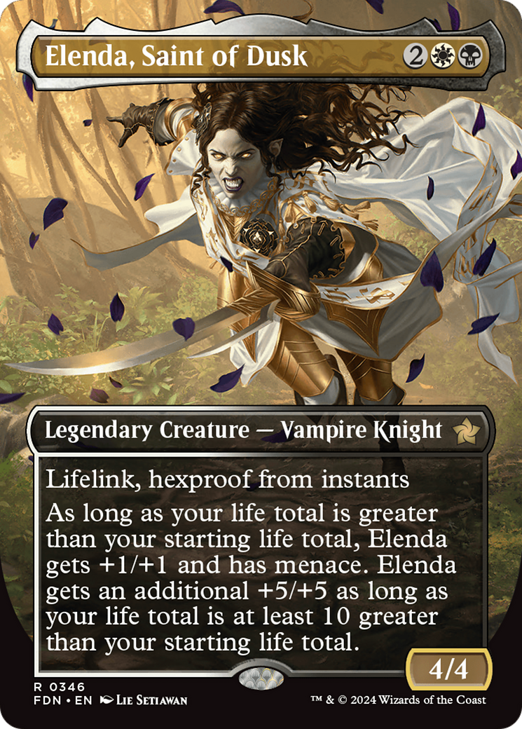Elenda, Saint of Dusk (Borderless) (346) [Foundations] foil - Deck Out Gaming
