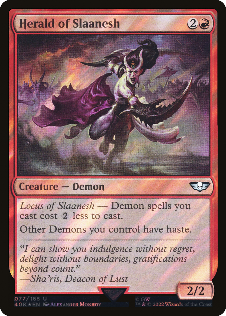Herald of Slaanesh (Surge Foil) (77) [Warhammer 40,000 Commander] foil - Deck Out Gaming