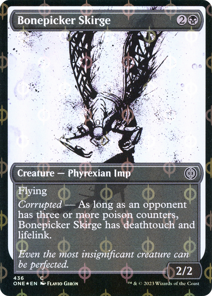 Bonepicker Skirge (Showcase) (Step-and-Compleat Foil) (436) [Phyrexia: All Will Be One] foil - Deck Out Gaming