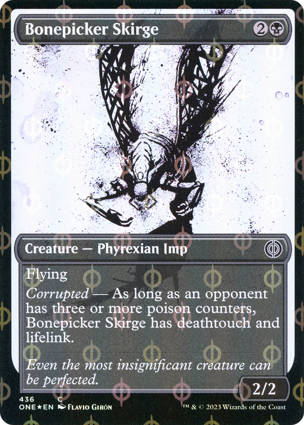 Bonepicker Skirge (Showcase) (Step-and-Compleat Foil) (436) [Phyrexia: All Will Be One] foil - Deck Out Gaming
