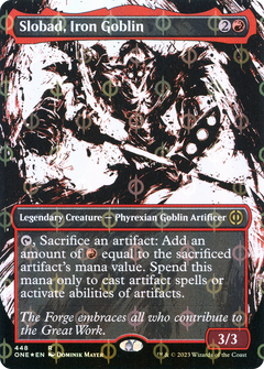 Slobad, Iron Goblin (Showcase) (Step-and-Compleat Foil) (448) [Phyrexia: All Will Be One] foil - Deck Out Gaming