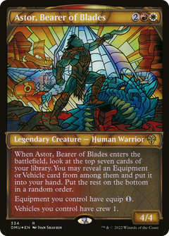 Astor, Bearer of Blades (Textured Foil) (334) [Dominaria United] foil - Deck Out Gaming
