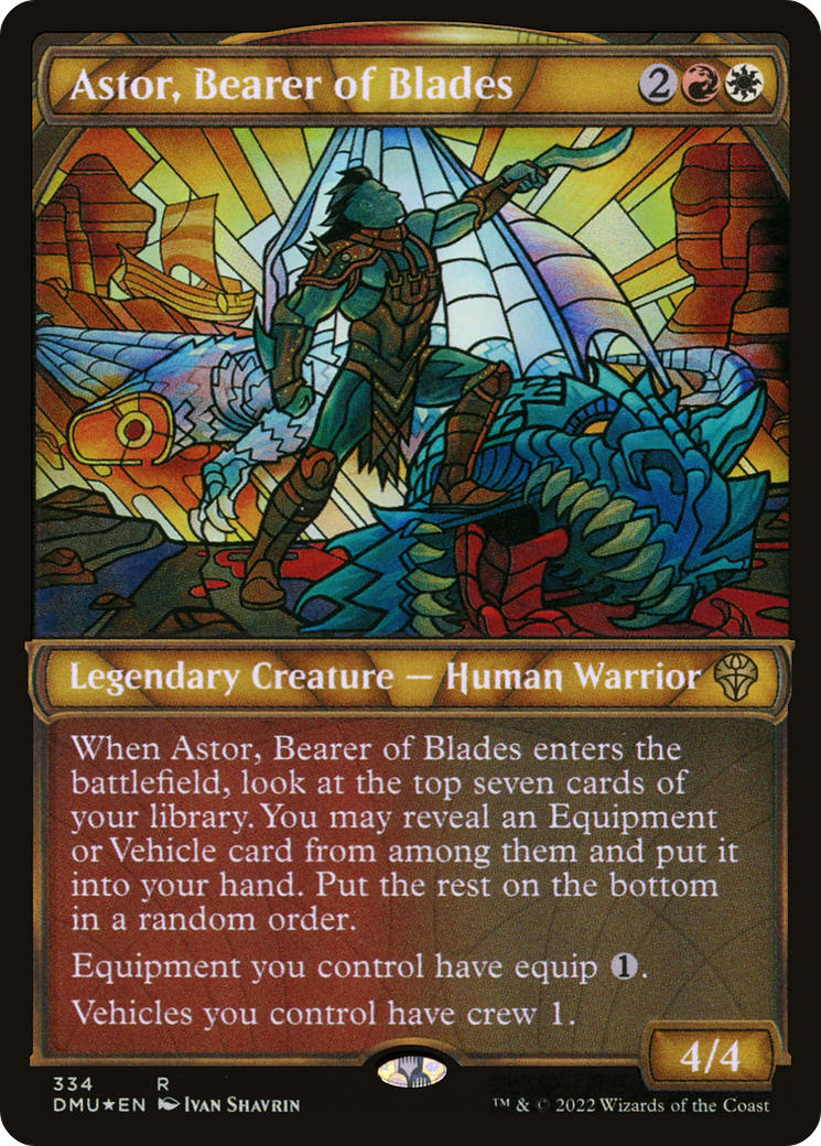 Astor, Bearer of Blades (Textured Foil) (334) [Dominaria United] foil - Deck Out Gaming