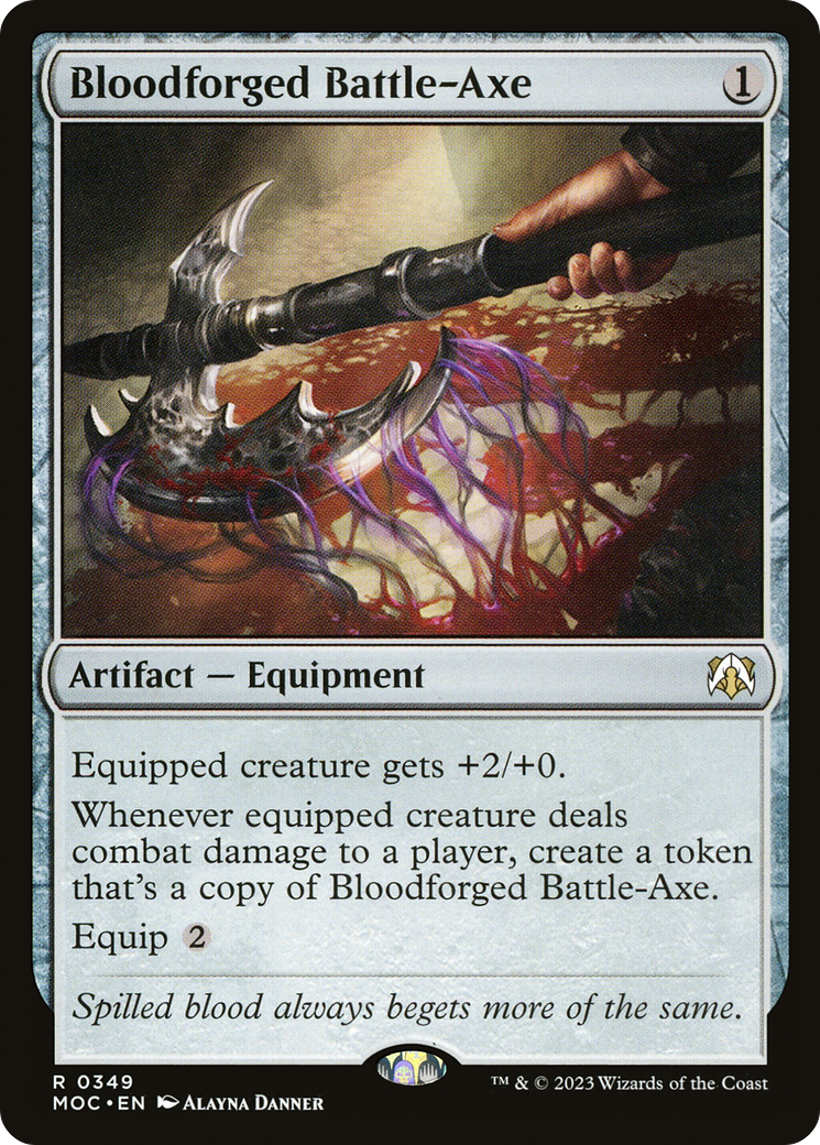 Bloodforged Battle-Axe (349) [March of the Machine Commander] - Deck Out Gaming
