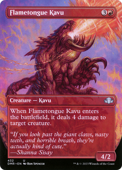 Flametongue Kavu (Borderless) (432) [Dominaria Remastered] foil - Deck Out Gaming