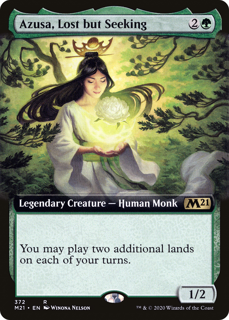 Azusa, Lost but Seeking (Extended Art) (372) [Core Set 2021] - Deck Out Gaming
