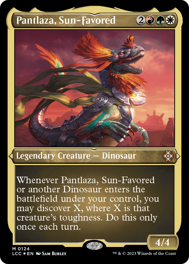 Pantlaza, Sun-Favored (Display Commander) - Thick Stock (124) [The Lost Caverns of Ixalan Commander] foil - Deck Out Gaming