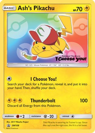 Ash's Pikachu - SM108 (SM108) [SM Promos] - Deck Out Gaming