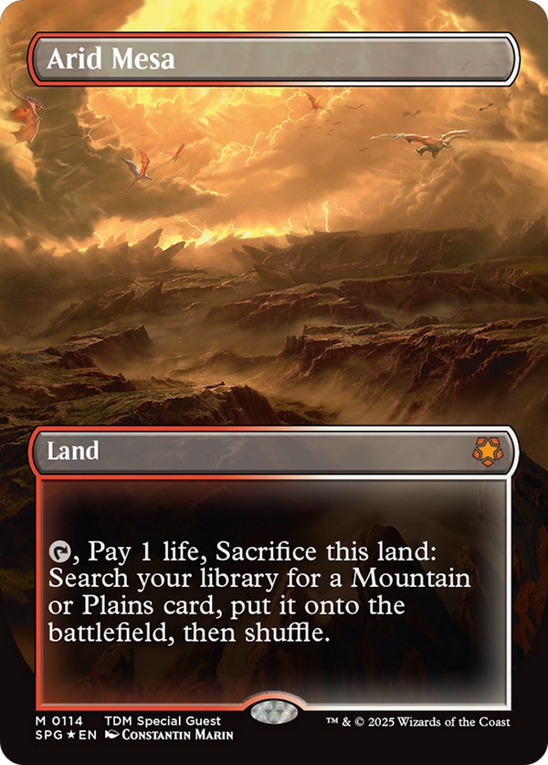Arid Mesa (Borderless) (Dragonscale Foil) (114) [Special Guests] foil - Deck Out Gaming