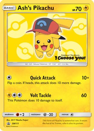 Ash's Pikachu - SM111 (SM111) [SM Promos] - Deck Out Gaming