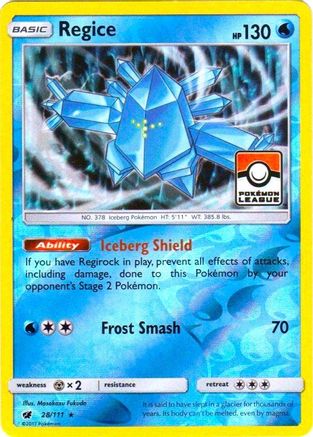 Regice - 28/111 (Pokemon League) (28) [League & Championship Cards] Reverse Holofoil - Deck Out Gaming