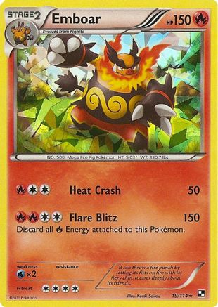 Emboar - 19/114 (Cracked Ice Holo) (19) [Deck Exclusives] Holofoil - Deck Out Gaming