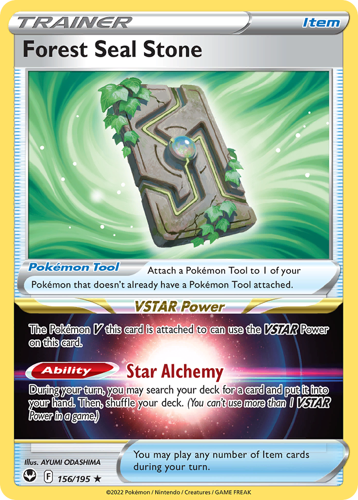 Forest Seal Stone (Deck Exclusive) (156/195) [Sword & Shield: Silver Tempest] - Deck Out Gaming