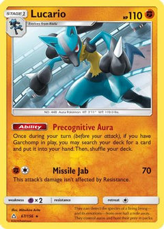 Lucario (67) [SM - Ultra Prism] Reverse Holofoil - Deck Out Gaming
