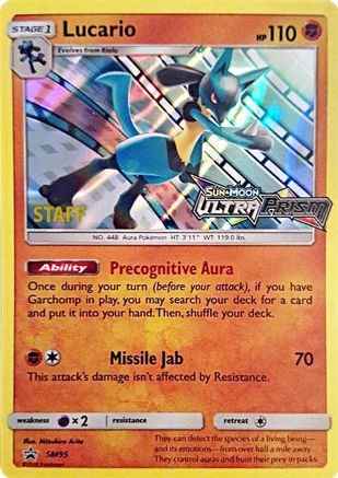 Lucario - SM95 (Prerelease) [Staff] (SM95) [SM Promos] Holofoil - Deck Out Gaming