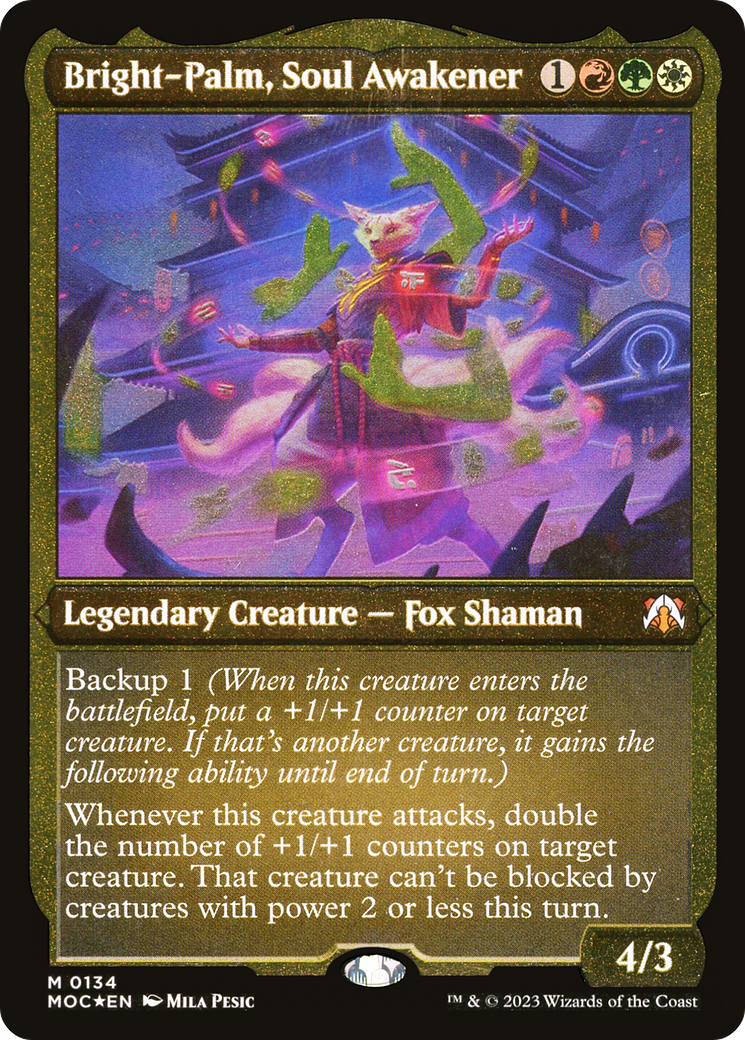 Bright-Palm, Soul Awakener (134) [March of the Machine Commander] etched - Deck Out Gaming
