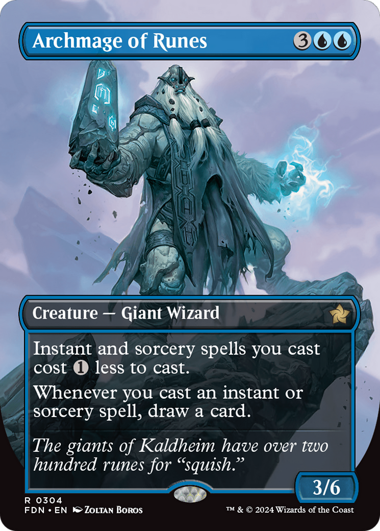 Archmage of Runes (Borderless) (304) [Foundations] foil - Deck Out Gaming