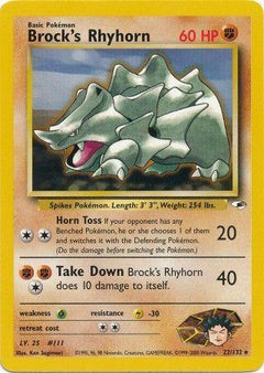 Brock's Rhyhorn (22) (22) [Gym Heroes] Unlimited - Deck Out Gaming