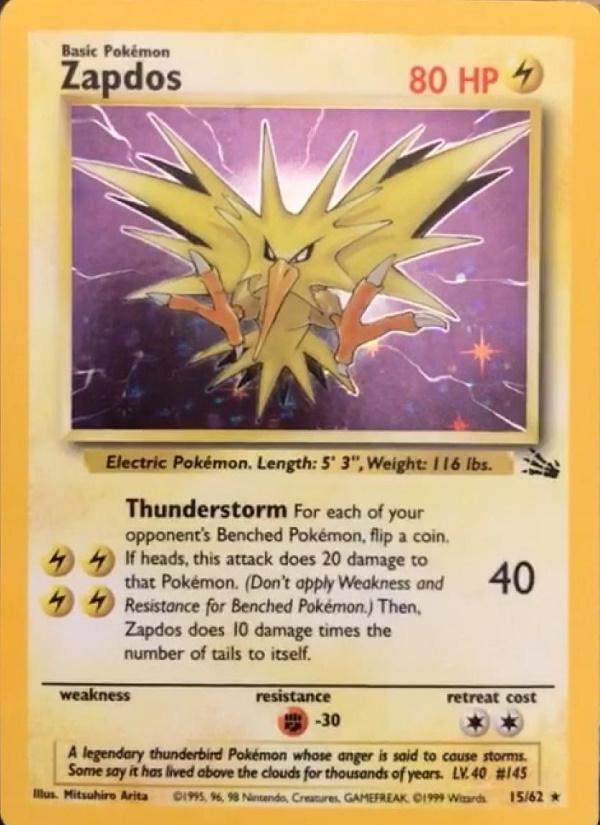 Zapdos (15) (15) [Fossil] Unlimited Holofoil - Deck Out Gaming