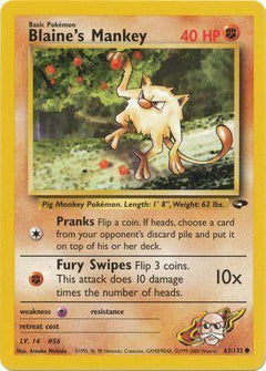 Blaine's Mankey (63) [Gym Challenge] Unlimited - Deck Out Gaming