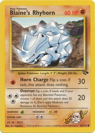 Blaine's Rhyhorn (65) [Gym Challenge] Unlimited - Deck Out Gaming