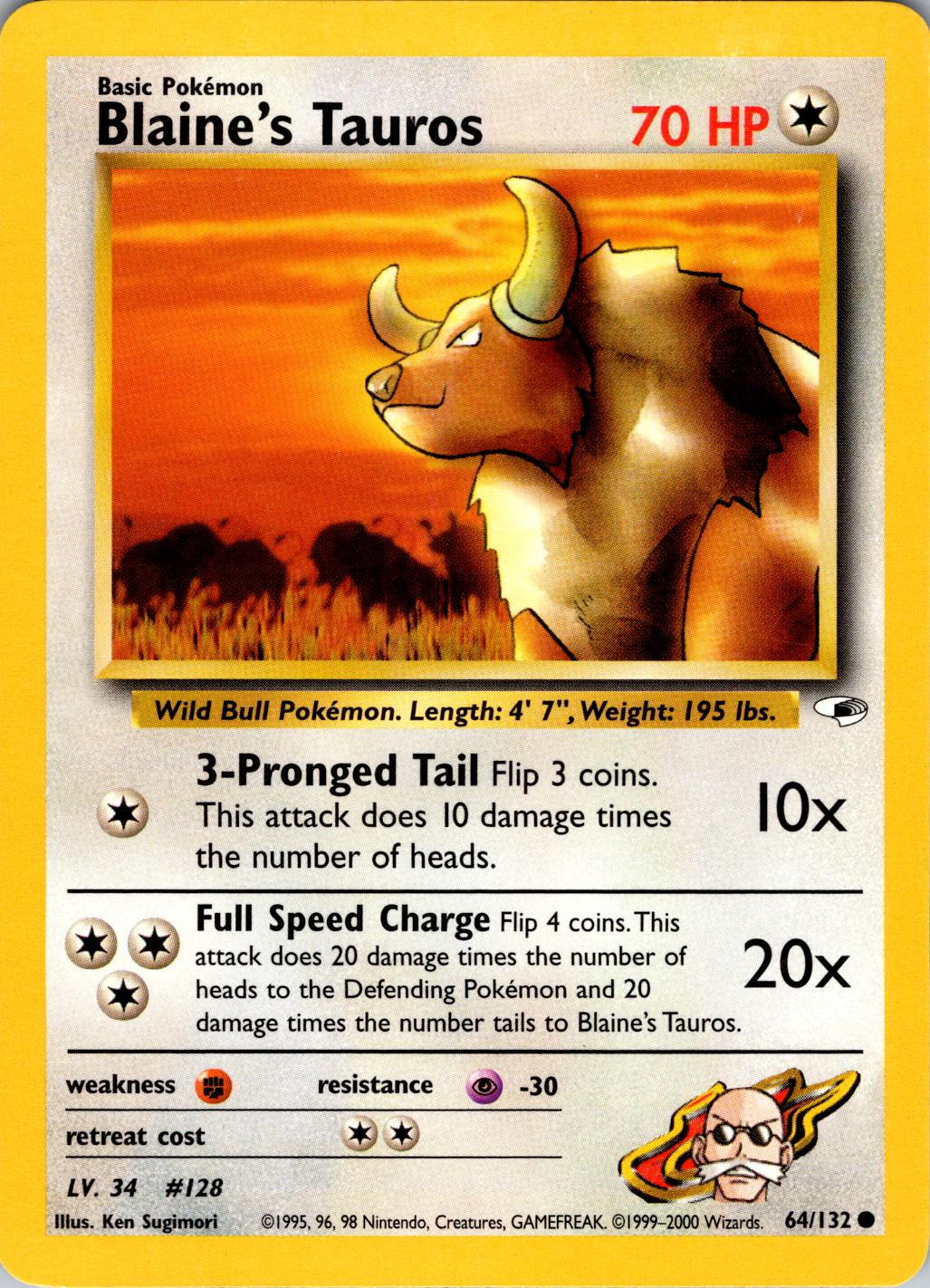 Blaine's Tauros (64) [Gym Heroes] Unlimited - Deck Out Gaming