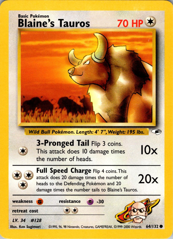 Blaine's Tauros (64) [Gym Heroes] Unlimited - Deck Out Gaming