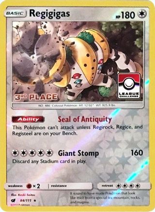 Regigigas - 84/111 (League Challenge) [3rd Place] (84) [League & Championship Cards] Reverse Holofoil - Deck Out Gaming