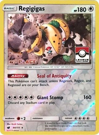 Regigigas - 84/111 (League Challenge) [4th Place] (84) [League & Championship Cards] Reverse Holofoil - Deck Out Gaming