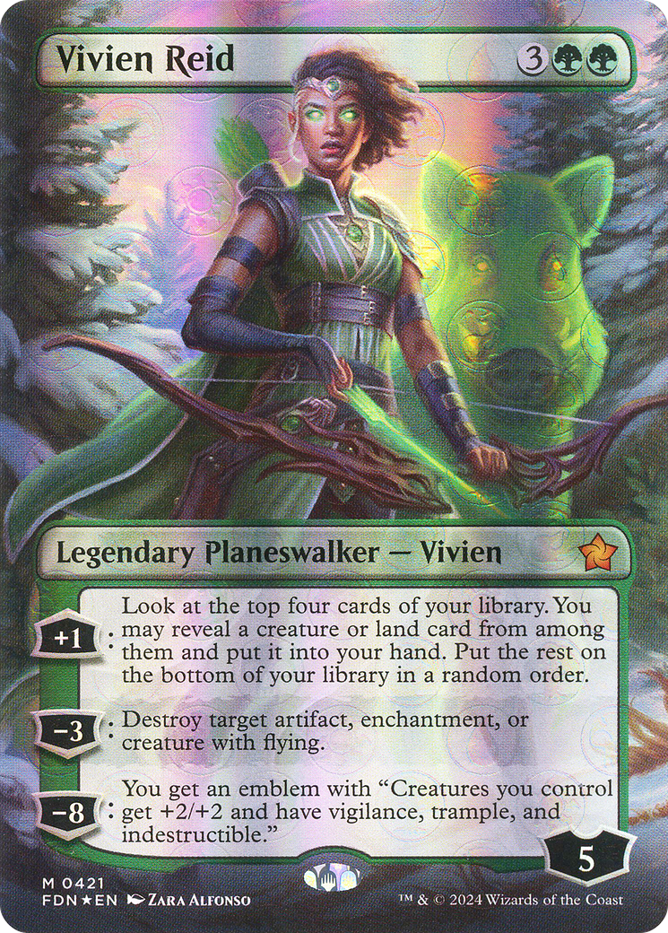 Vivien Reid (Borderless) (Mana Foil) (421) [Foundations] foil - Deck Out Gaming