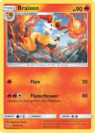 Braixen (16) [SM - Forbidden Light] Reverse Holofoil - Deck Out Gaming
