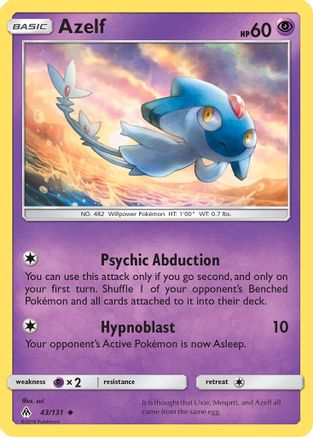 Azelf (43) [SM - Forbidden Light] Reverse Holofoil - Deck Out Gaming