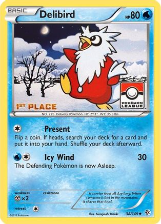 Delibird - 38/149 (Pokemon League) [1st Place] (38) [League & Championship Cards] Reverse Holofoil - Deck Out Gaming
