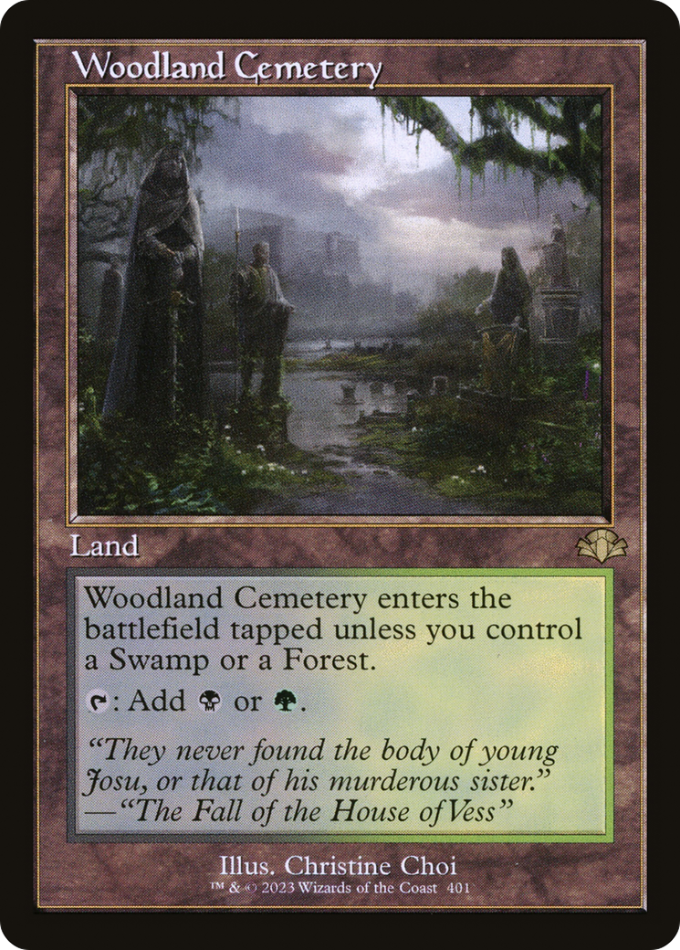 Woodland Cemetery (Retro Frame) (401) [Dominaria Remastered] - Deck Out Gaming