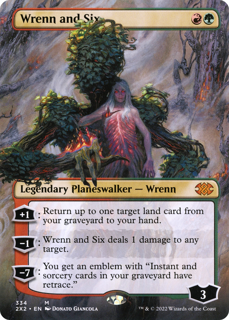 Wrenn and Six (Borderless) (334) [Double Masters 2022] - Deck Out Gaming