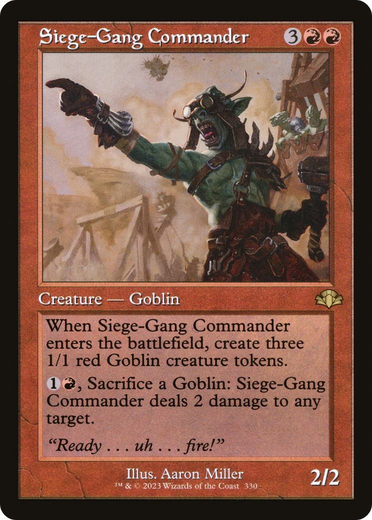 Siege-Gang Commander (Retro Frame) (330) [Dominaria Remastered] - Deck Out Gaming