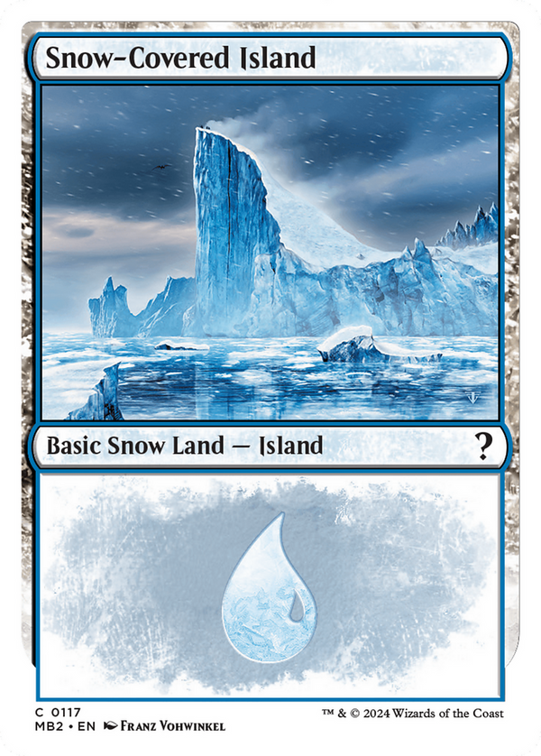 Snow-Covered Island (White Border) (117) [Mystery Booster 2] - Deck Out Gaming