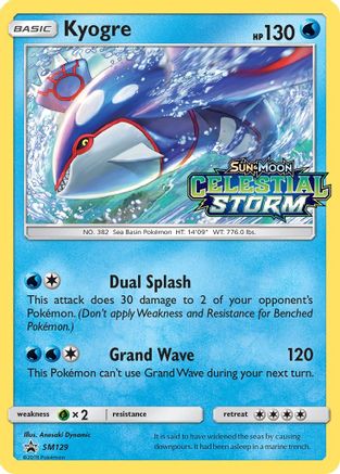 Kyogre - SM129 (Prerelease) (SM129) [SM Promos] Holofoil - Deck Out Gaming