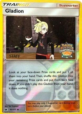 Gladion - 95/111 (Regional Championships) [Staff] (95) [League & Championship Cards] Reverse Holofoil - Deck Out Gaming