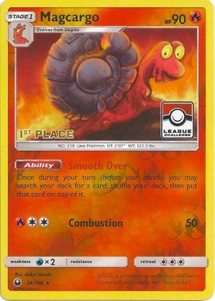 Magcargo - 24/168 (League Challenge) [1st Place] (24) [League & Championship Cards] Reverse Holofoil - Deck Out Gaming