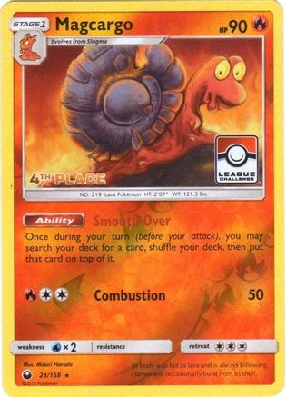 Magcargo - 24/168 (League Challenge) [4th Place] (24) [League & Championship Cards] Reverse Holofoil - Deck Out Gaming
