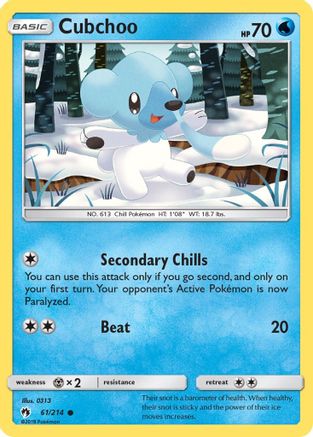 Cubchoo (61) [SM - Lost Thunder] Reverse Holofoil - Deck Out Gaming